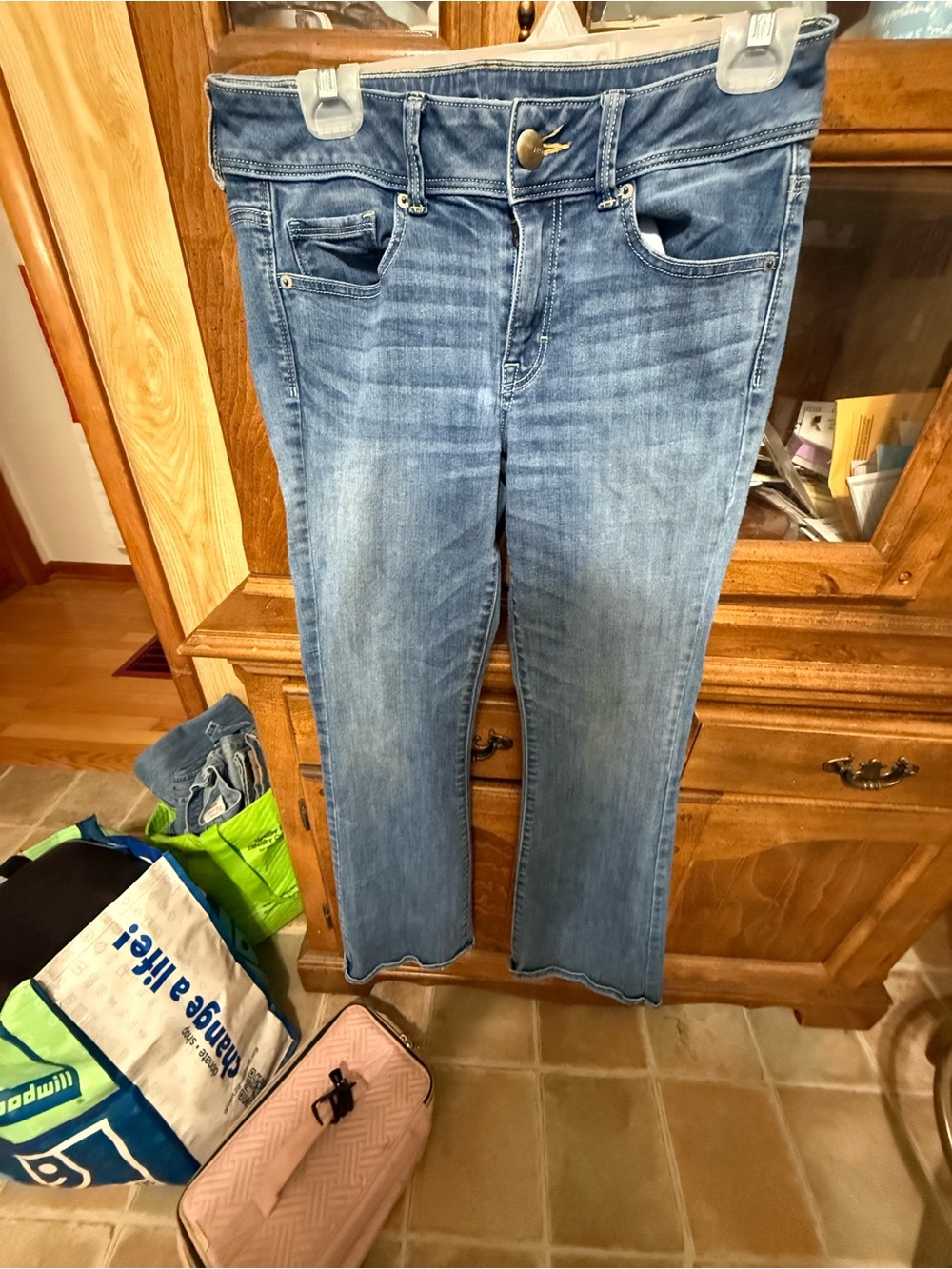 American Eagle Outfitters Light Blue Straight Leg Jeans